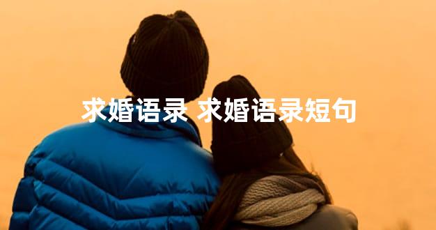 求婚语录 求婚语录短句